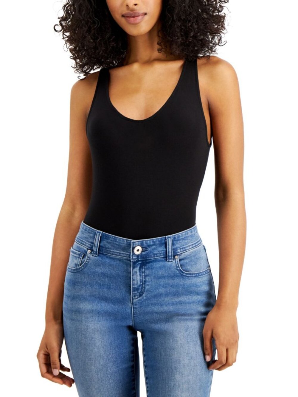 Alfani Womens Ultra Soft Modal V-Neck Bodysuit